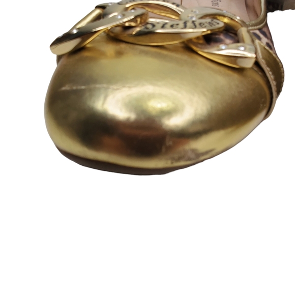 CARMEN STEFFENS Leopard Animal Print Rhinestone Ballet Flats EU 41 US 10 / 10.5 - Picture 12 of 13